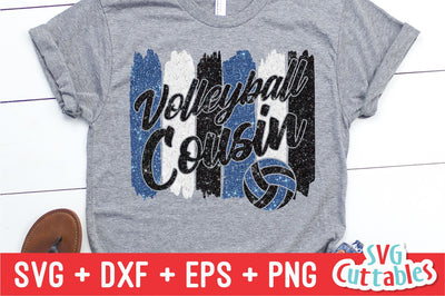 Volleyball Cousin svg - Volleyball svg - Volleyball Cut File - svg - eps - dxf - png - Brush Strokes - Silhouette - Cricut - Digital File SVG Svg Cuttables 