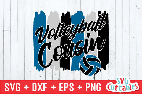 Volleyball Cousin svg - Volleyball svg - Volleyball Cut File - svg - eps - dxf - png - Brush Strokes - Silhouette - Cricut - Digital File SVG Svg Cuttables 