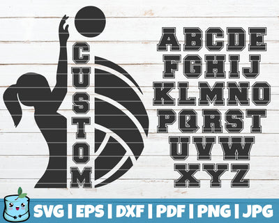 Volleyball Custom Frame - Alphabet Included SVG MintyMarshmallows 