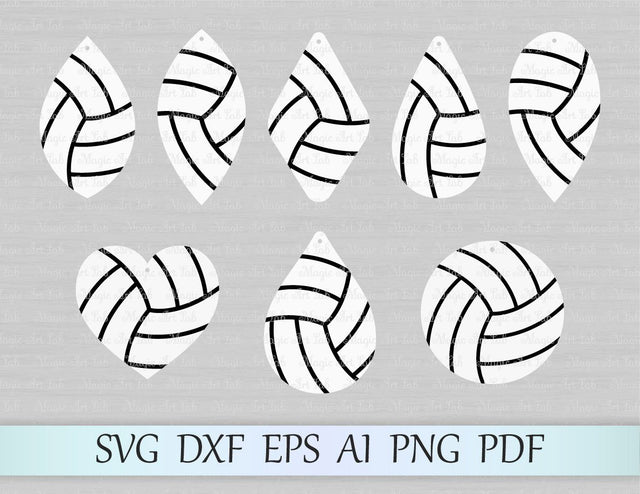 Volleyball earring templates cut files SVG MagicArtLab 