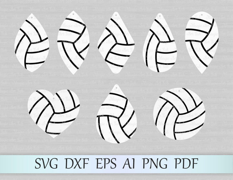 Volleyball earring templates cut files - So Fontsy