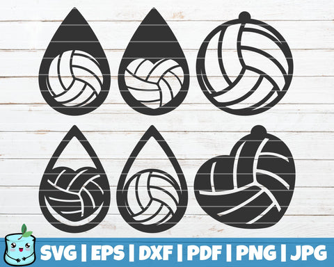 Volleyball Earrings SVG MintyMarshmallows 