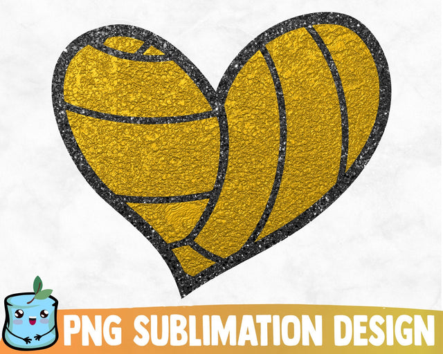 Volleyball Gold Heart Sublimation Design Sublimation MintyMarshmallows 
