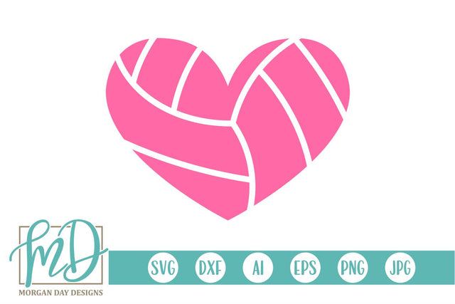 Volleyball Heart SVG Morgan Day Designs 
