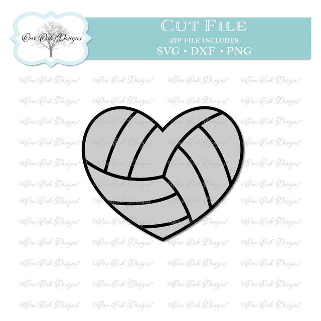 Volleyball Heart SVG One Oak Designs 