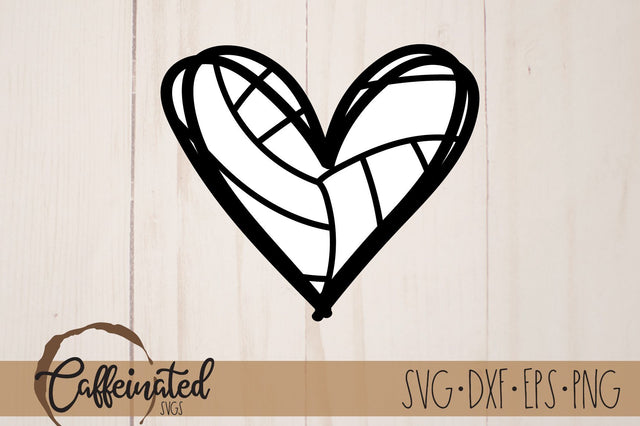 Volleyball Heart SVG SVG Caffeinated SVGs 