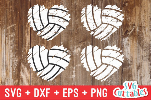 Volleyball Heart svg - Volleyball Cut File - svg - eps - dxf - png - Grunge - Distressed - Paint Stroke - Silhouette - Cricut - Digital File SVG Svg Cuttables 