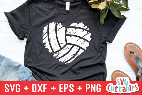 Volleyball Heart svg - Volleyball Cut File - svg - eps - dxf - png - Grunge - Distressed - Paint Stroke - Silhouette - Cricut - Digital File SVG Svg Cuttables 