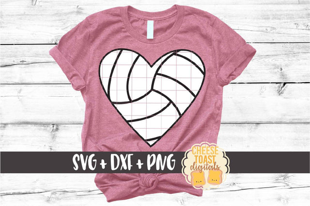 Volleyball Heart - Volleyball SVG PNG DXF Cut Files SVG Cheese Toast Digitals 