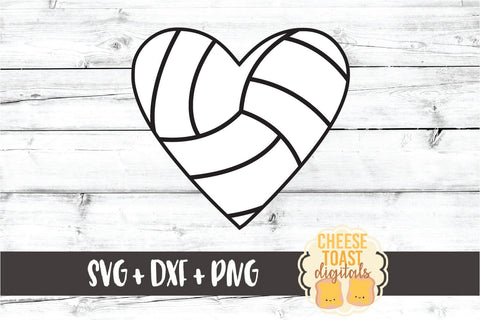 Volleyball Heart - Volleyball SVG PNG DXF Cut Files SVG Cheese Toast Digitals 