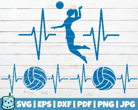 Volleyball Heartbeats SVG MintyMarshmallows 