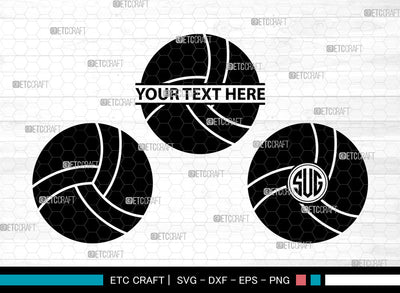 Volleyball Icons Monogram, Volleyball Svg, Ball Svg, Volleyballs, Volleyball Net, Volleyball Monogram, Icon Monogram, Svg Cut File, Dxf, Eps, Png, SVG ETC Craft 