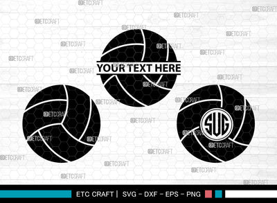 Volleyball Icons Monogram, Volleyball Svg, Ball Svg, Volleyballs, Volleyball Net, Volleyball Monogram, Icon Monogram, Svg Cut File, Dxf, Eps, Png, SVG ETC Craft 