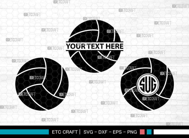 Volleyball Icons Monogram, Volleyball Svg, Ball Svg, Volleyballs, Volleyball Net, Volleyball Monogram, Icon Monogram, Svg Cut File, Dxf, Eps, Png, SVG ETC Craft 