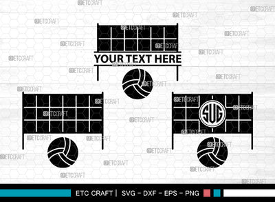 Volleyball Icons Monogram, Volleyball Svg, Ball Svg, Volleyballs, Volleyball Net, Volleyball Monogram, Icon Monogram, Svg Cut File, Dxf, Eps, Png, SVG ETC Craft 