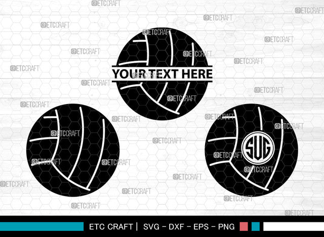 Volleyball Icons Monogram, Volleyball Svg, Ball Svg, Volleyballs, Volleyball Net, Volleyball Monogram, Icon Monogram, Svg Cut File, Dxf, Eps, Png, SVG ETC Craft 