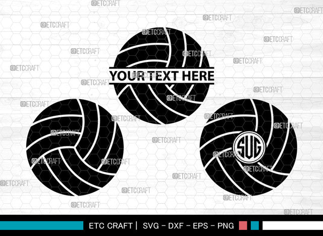 Volleyball Icons Monogram, Volleyball Svg, Ball Svg, Volleyballs, Volleyball Net, Volleyball Monogram, Icon Monogram, Svg Cut File, Dxf, Eps, Png, SVG ETC Craft 