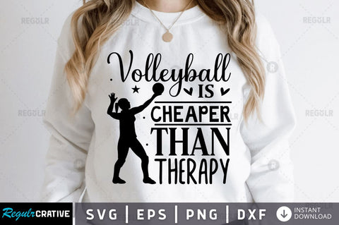 Volleyball is cheaper than therapy SVG SVG Regulrcrative 