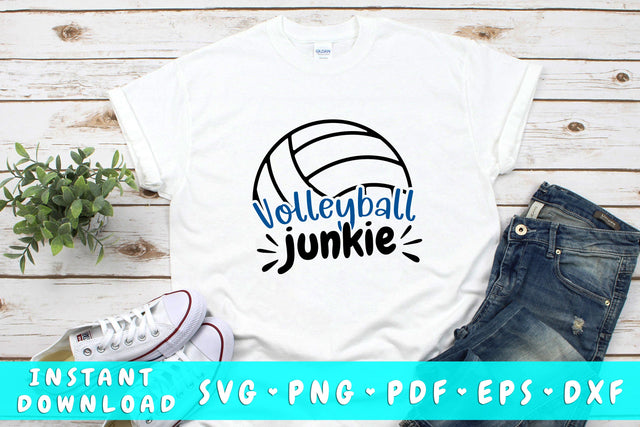 Volleyball Junkie SVG SVG HappyDesignStudio 