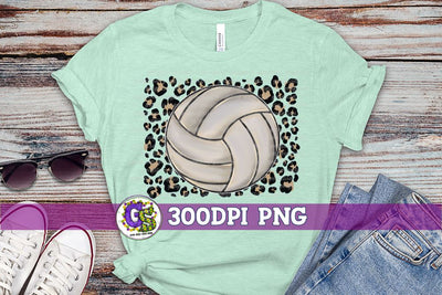 Volleyball Leopard PNG for Sublimation Sublimation Greedy Stitches 