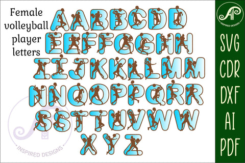 Volleyball letters alphabet set. 114 layered letters. SVG SVG APInspireddesigns 