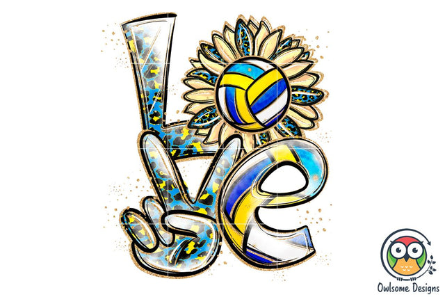 Volleyball Love Sublimation PNG Designs Sublimation Owlsome.Designs 