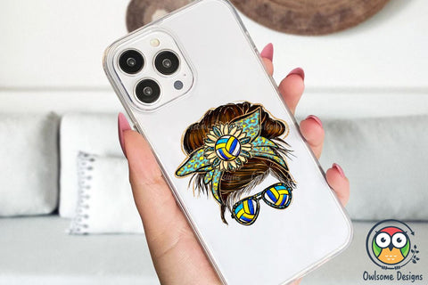 Volleyball Messy Bun Sublimation Sublimation Owlsome.Designs 
