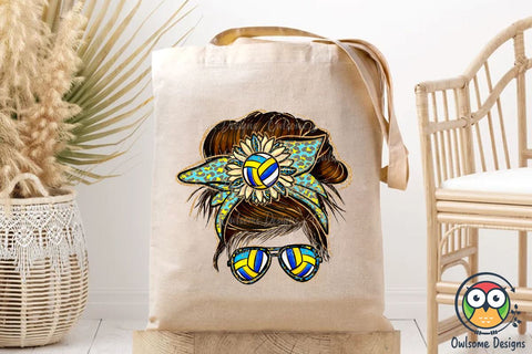 Volleyball Messy Bun Sublimation Sublimation Owlsome.Designs 