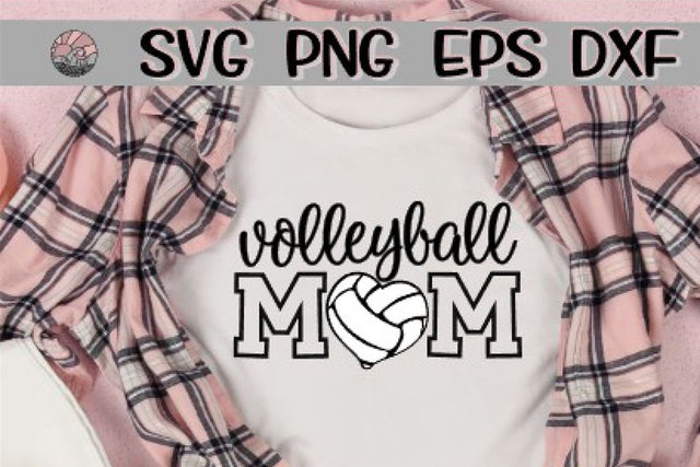 Volleyball Mom - Heart - SVG - DXF - EPS - PNG SVG On the Beach Boutique 