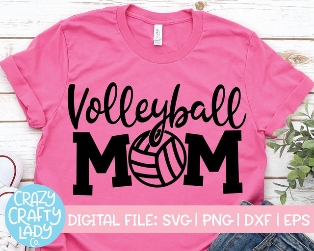 Volleyball Mom | Sports SVG Cut File SVG Crazy Crafty Lady Co. 