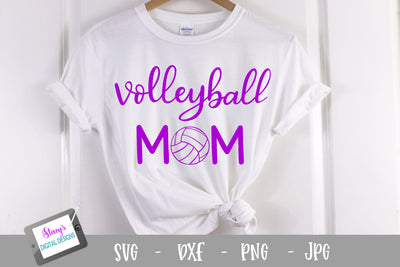 Volleyball mom SVG - Sports mom SVG file, handlettered SVG Stacy's Digital Designs 
