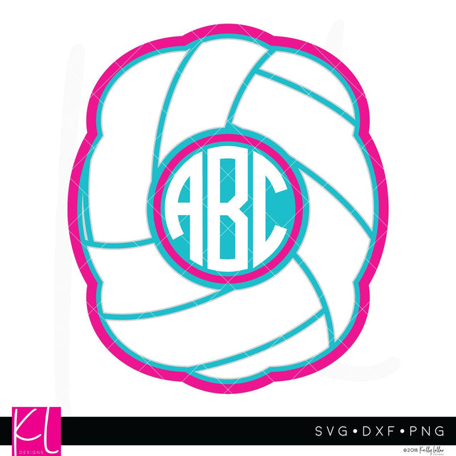 Volleyball Monogram Frame SVG Kelly Lollar Designs 