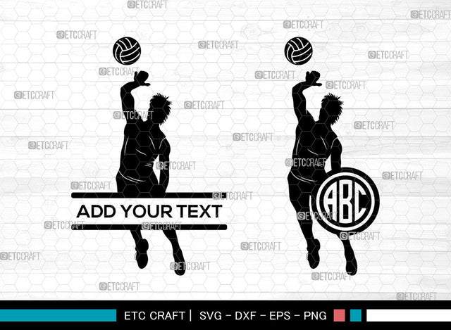 Volleyball Monogram SVG, Volleyball SVG, Volleyball Monogram Frame Svg, Volleyball Net Svg, Volleyball Player Svg, Sports Svg, Volleyball SVG ETC Craft 