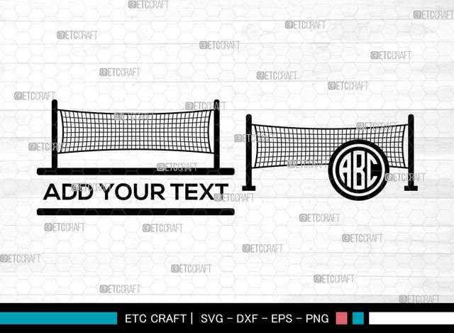 Volleyball Monogram SVG, Volleyball SVG, Volleyball Monogram Frame Svg, Volleyball Net Svg, Volleyball Player Svg, Sports Svg, Volleyball SVG ETC Craft 