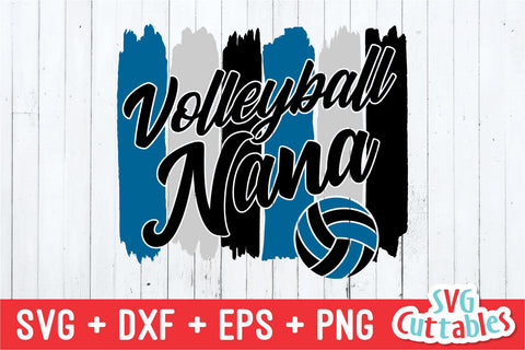Volleyball Nana svg - Volleyball svg - Volleyball Cut File - svg - eps - dxf - png - Brush Strokes - Silhouette - Cricut - Digital File SVG Svg Cuttables 