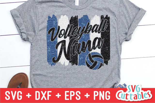 Volleyball Nana svg - Volleyball svg - Volleyball Cut File - svg - eps - dxf - png - Brush Strokes - Silhouette - Cricut - Digital File SVG Svg Cuttables 