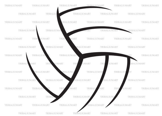 Volleyball outline or skeleton SVG TribaliumArtSF 