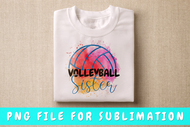 Volleyball Sister PNG, Volleyball Design For Sublimation Sublimation HappyDesignStudio 