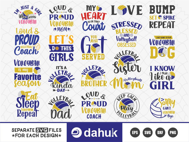 Volleyball SVG Bundle, Funny Volleyball SVG SVG dahukdesign 