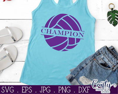 Volleyball Svg - Champion SVG Crafty Mama Studios 