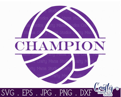 Volleyball Svg - Champion SVG Crafty Mama Studios 