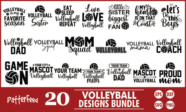 Volleyball SVG Designs Bundle SVG PatternFeed8 