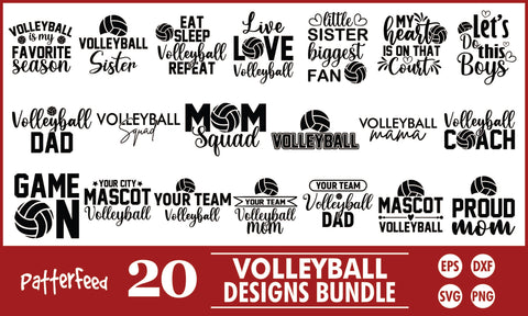 Volleyball SVG Designs Bundle SVG PatternFeed8 