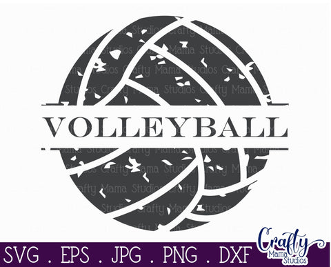 Volleyball Svg - Distressed Volleyball SVG Crafty Mama Studios 