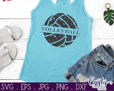 Volleyball Svg - Distressed Volleyball SVG Crafty Mama Studios 