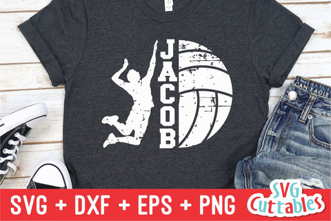 Volleyball svg - Volleyball Cut File - Template 0042 - svg - eps - dxf - Volleyball Team - Silhouette - Cricut cut file, Digital download SVG Svg Cuttables 