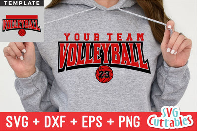 Volleyball svg - Volleyball Cut File - Template 0045 - svg - eps - dxf - Volleyball Team - Silhouette - Cricut cut file, Digital download SVG Svg Cuttables 