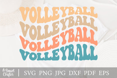 Volleyball svg, Volleyball Fan svg, Volleyball mom svg, Sports svg, Wavy Letters svg, Game Day svg, Svg Dxf Eps Ai Png Silhouette Cricut SVG Fauz 