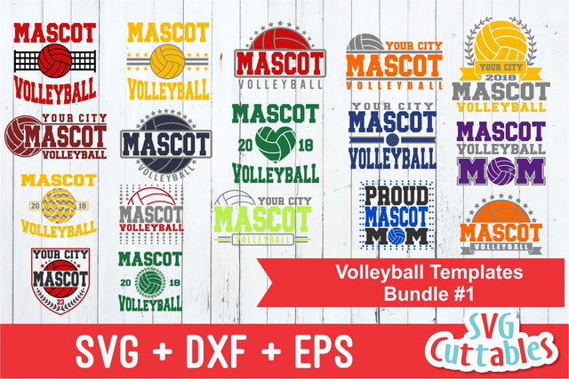 Volleyball Template Bundle #1 | SVG Cut Files SVG Svg Cuttables