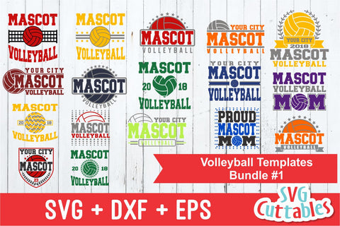 Volleyball Template Bundle #1 | SVG Cut Files SVG Svg Cuttables 